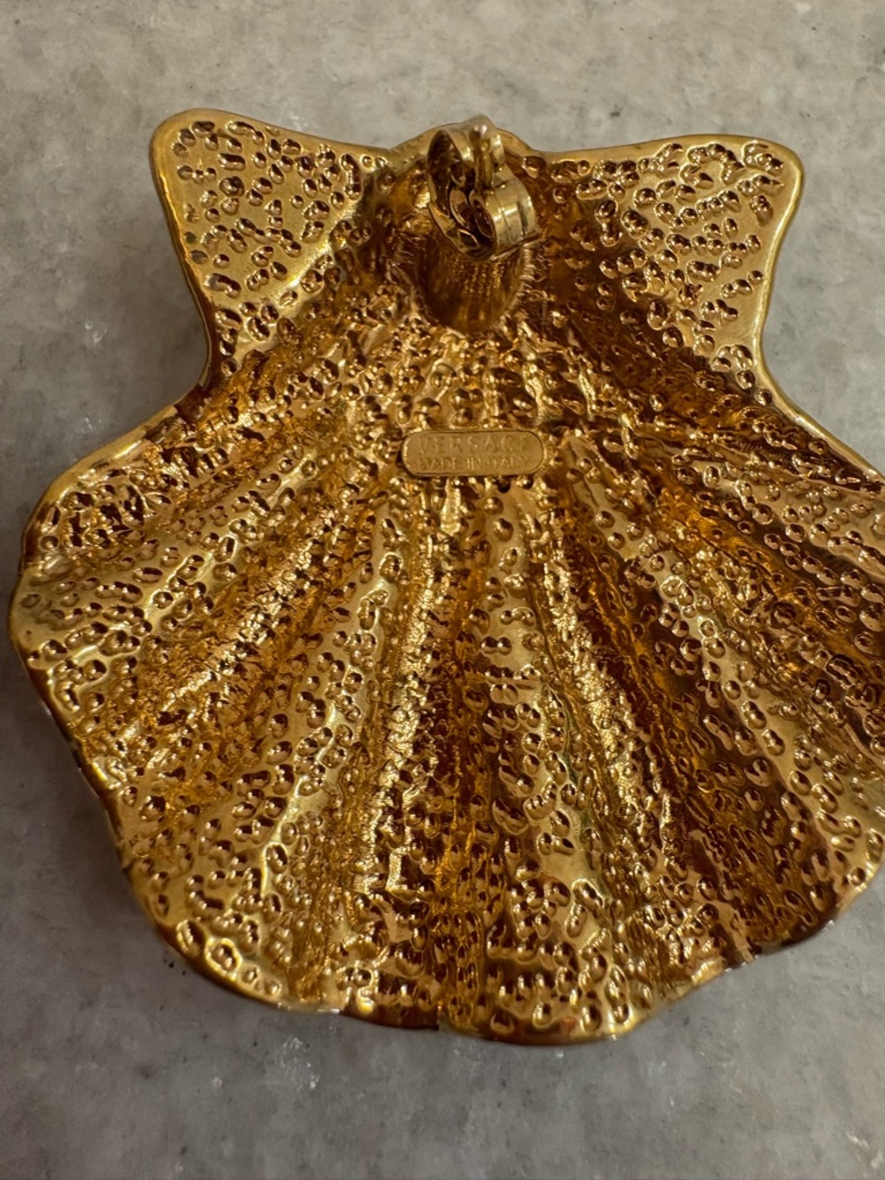 Versace Gold Statement Shell Earrings - Picture 2 of 6